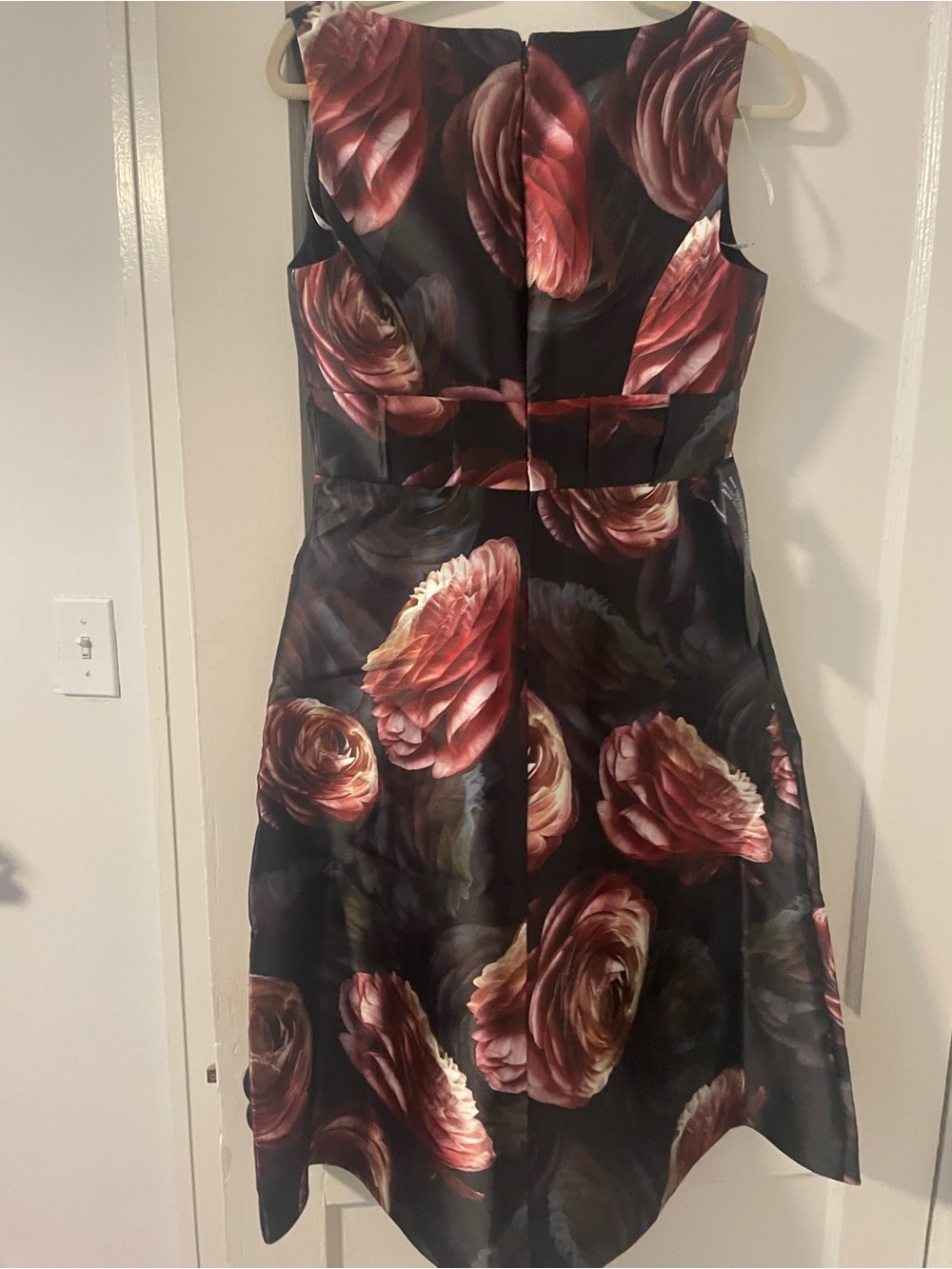 NEW Kay Unger Metallic Rose Print Mikado Midi Dress 6 | Pockets | Wedding Guest - Picture 7 of 7